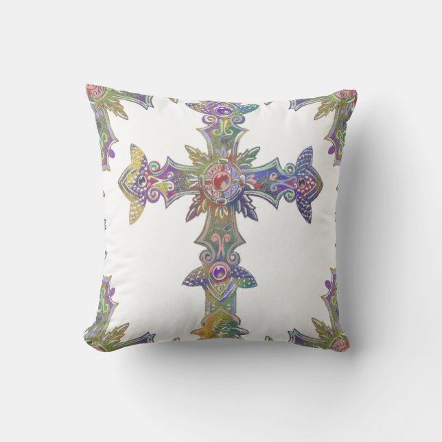 Cross in pride colours  cushion (Front)