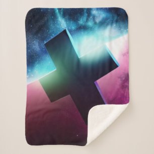 Cross in Space Sherpa Blanket