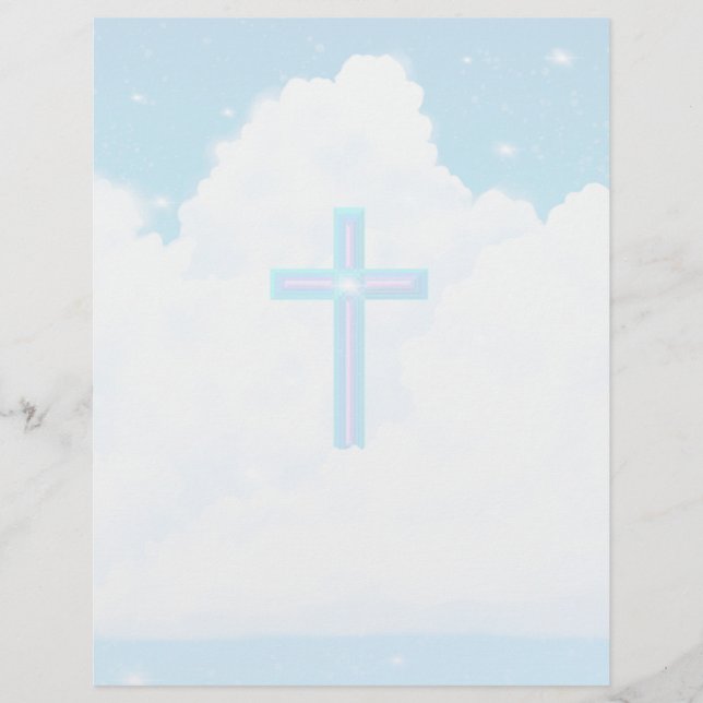 Cross in the Clouds -  8.5" x 11" Stationery Sheet (Front)
