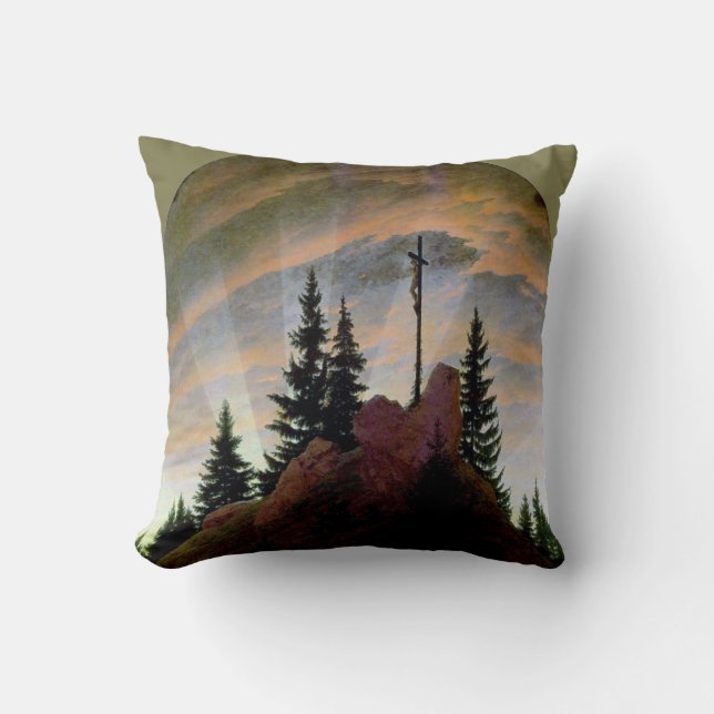 Cross in the Mountains, Friedrich Cushion (Front)