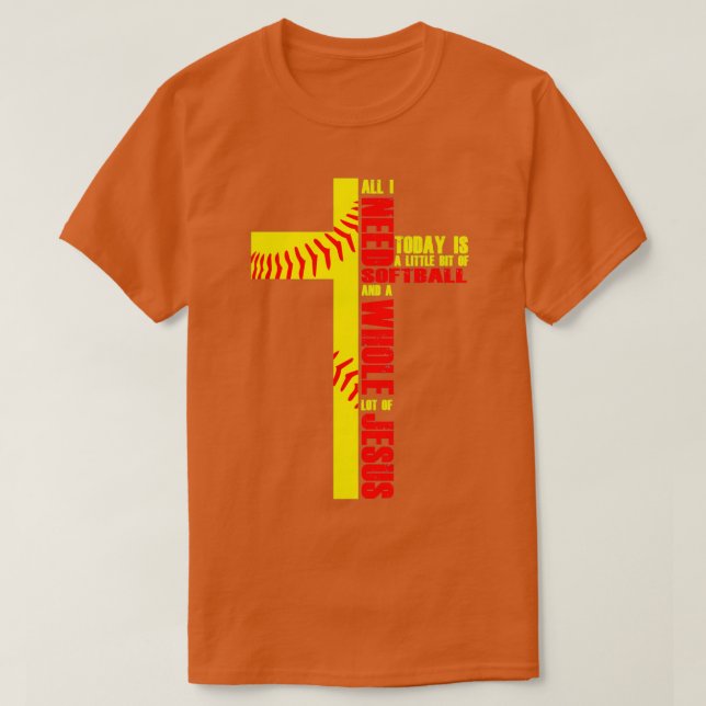 Cross Jesus Softball Baseball Believer T-Shirt (Design Front)