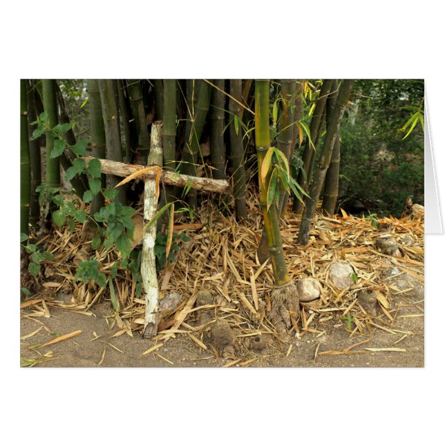 cross leaning on bamboo (Front Horizontal)