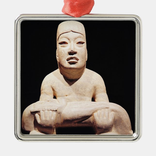 Cross-legged figure holding a baby, Olmec Metal Tree Decoration (Front)