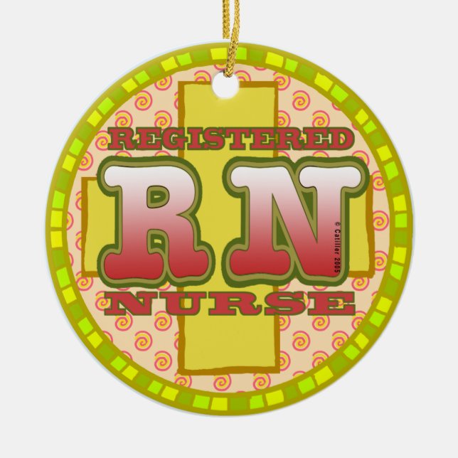 Cross Letters custom RN Nurse ornament (Front)