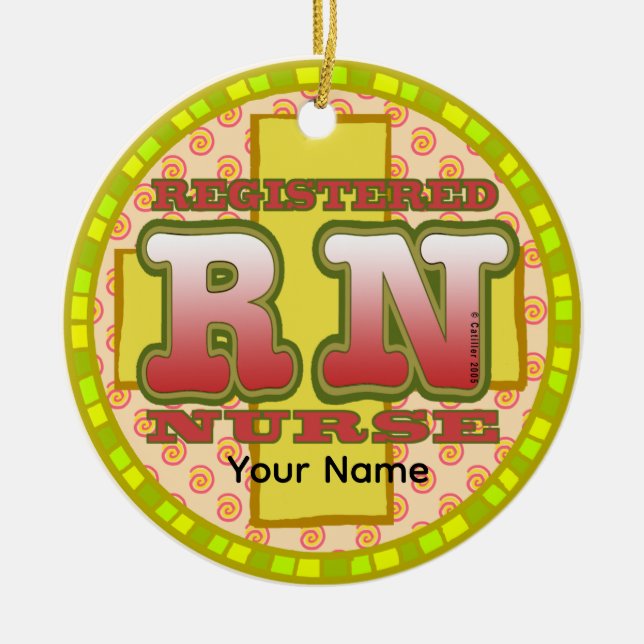 Cross Letters custom RN Nurse ornament (Front)