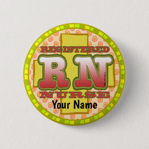 Cross Letters RN Nurse  pin button 