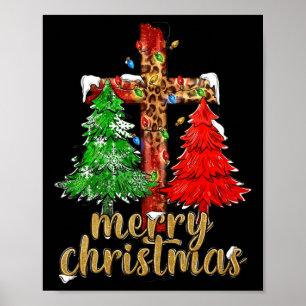 Cross Merry Christmas Cute Xmas Pajama Christian J Poster