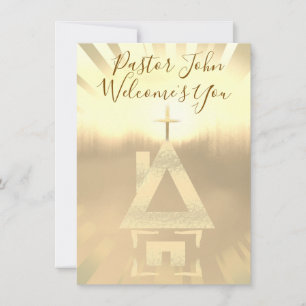 Cross Minister Pastor Welcome Church Card
