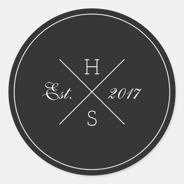 Cross Monogram Round Sticker (Front)