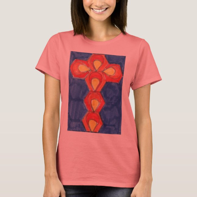 Cross Motif Basic Ladies T-Shirt (Front)