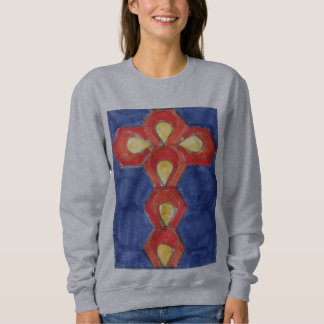 Cross Motif Ladies Basic Sweatshirt