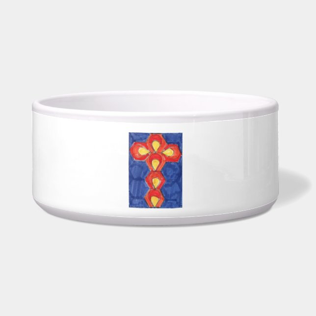 Cross Motif Large Pet Bowl (Front)