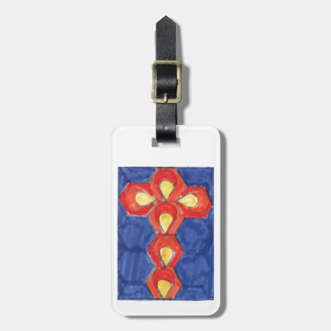 Cross Motif Luggage Tag (Front Vertical)