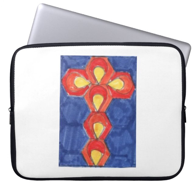 Cross Motif Neoprene Laptop Sleeve (Front)