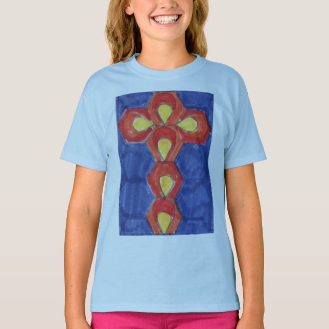 Cross Motif on a Children's Basic Long Sleeve Tee (Front)