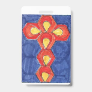 Cross Motif Vertical  Lanyard ID Badge