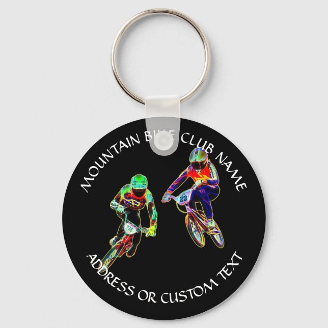 Cross Mountain Bike Club Bicycle Rider Bike Racer Key Ring (Front)