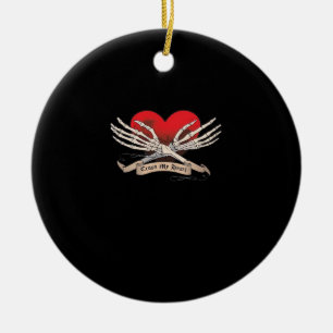 Cross My Heart (Hope To Die) - Skeleton Hands Hear Ceramic Tree Decoration