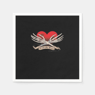 Cross My Heart (Hope To Die) - Skeleton Hands Hear Napkin