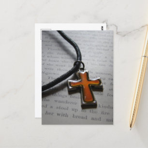 Cross Necklace Still Life  Postcard