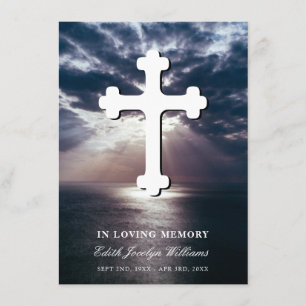 Cross Ocean Sympathy Prayer Card