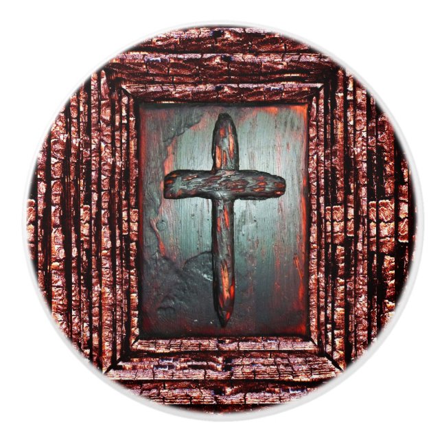 Cross of Blood Ceramic Knob (Front)
