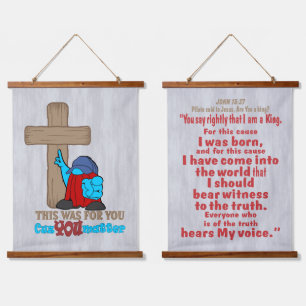 Cross of Christ Rufus Inspirational Words Hanging Tapestry