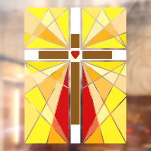 Cross of Christ transparent lines Window  Cling