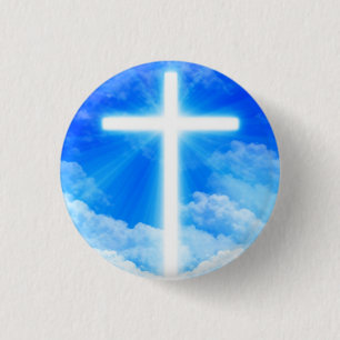Cross of Light Jesus Christ Customisable Christian 3 Cm Round Badge