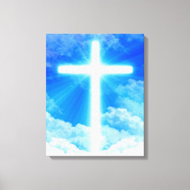 Cross of Light Jesus Christ Customisable Christian Canvas Print (Front)