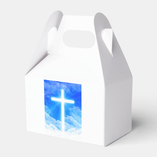 Cross of Light Jesus Christ Customisable Christian Favour Box (Front Side)