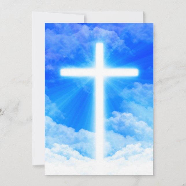 Cross of Light Jesus Christ Customisable Christian Holiday Card (Front)