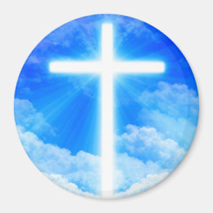 Cross of Light Jesus Christ Customisable Christian Magnet