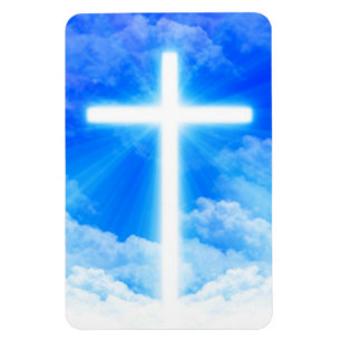 Cross of Light Jesus Christ Customisable Christian Magnet