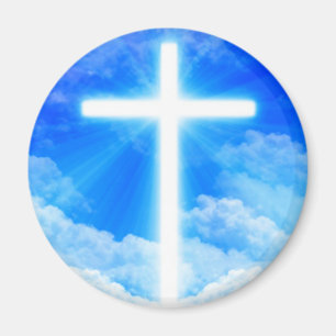 Cross of Light Jesus Christ Customisable Christian Magnet