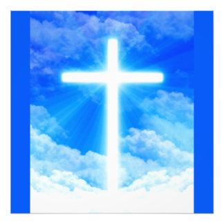 Cross of Light Jesus Christ Customisable Christian Photo Print