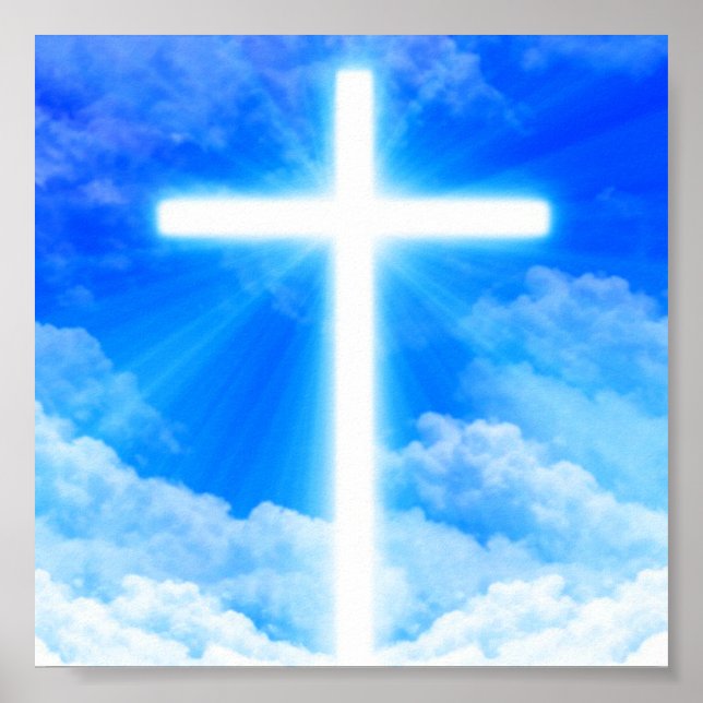 Cross of Light Jesus Christ Customisable Christian Poster (Front)