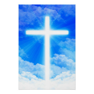 Cross of Light Jesus Christ Customisable Christian Poster