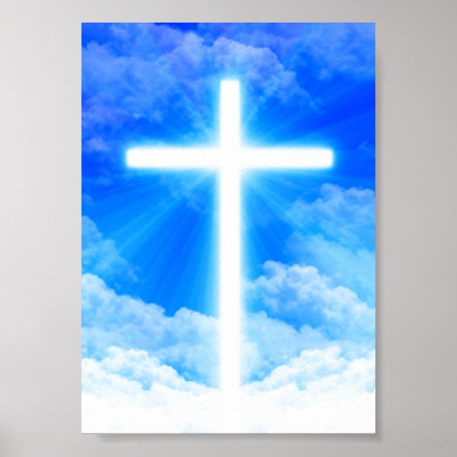 Cross of Light Jesus Christ Customisable Christian Poster (Front)