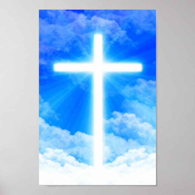 Cross of Light Jesus Christ Customisable Christian Poster (Front)
