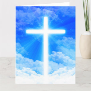 Cross of Light Jesus Christ Customisable Christian Thank You Card