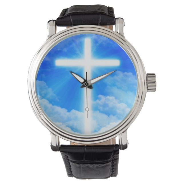 Cross of Light Jesus Christ Customisable Christian Watch (Front)