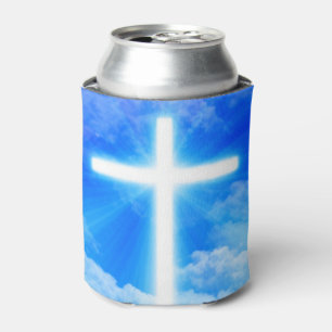 Cross of Light Jesus Christ Customizable Christian Can Cooler