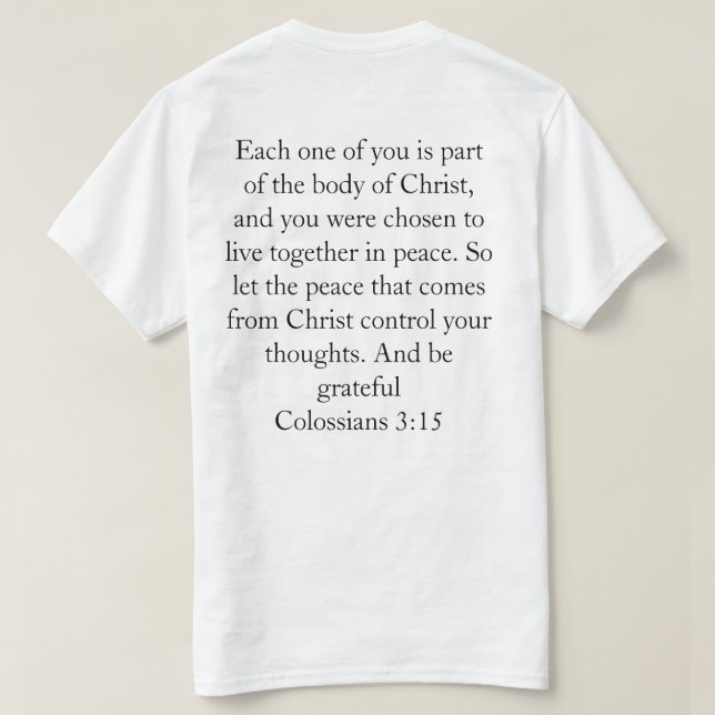 Cross of Peace T-Shirt (Design Back)