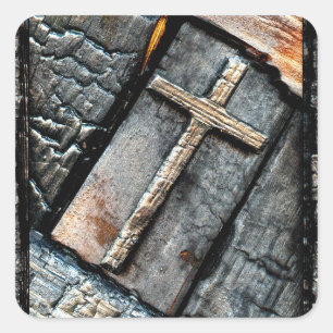 Cross of Protection Square Sticker