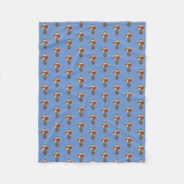 Cross of Roses Fleece Blanket (Front)