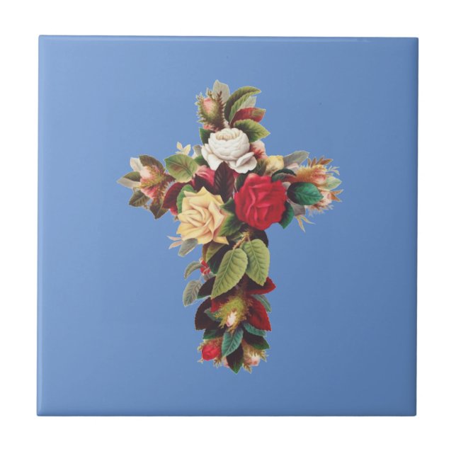 Cross of Roses Tile (Front)