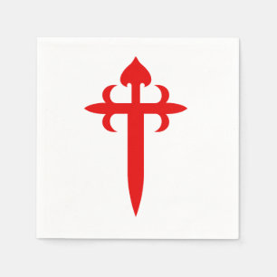 Cross of Saint James The Red Sword‑Shaped Emblem Napkin