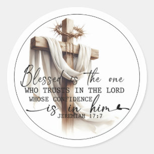 Cross of Steadfast Faith Classic Round Sticker