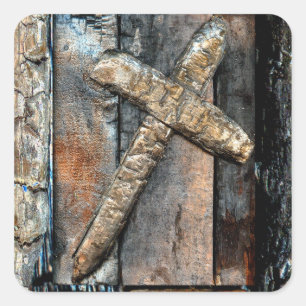 Cross of Strength Square Sticker